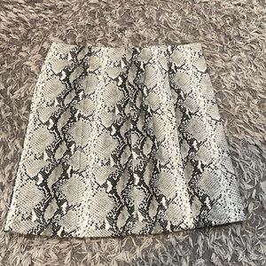 Faux leather snakeskin skirt
